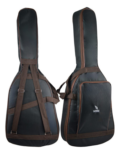 Bag Capa Para Guitarra Sierra Super Luxo Acolchoada Premium Cor Preto Marrom