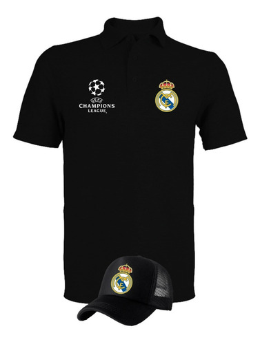 Camiseta Real Madrid Champions Tipo Polo Obsequio Gorra