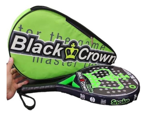 Paleta Padel Black Crown Snake 3k Carbon Usada Con Funda