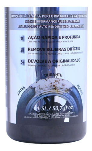 Limpador De Pneus Borrachas Reset 1,5l Protelim Ação Rápida