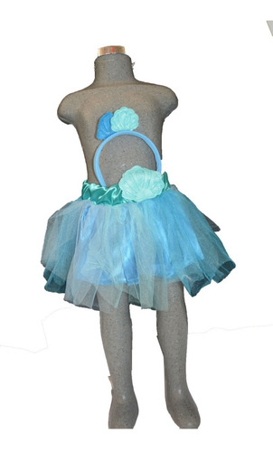Disfraz Sirena Azul Falda Tul Talla 6-7