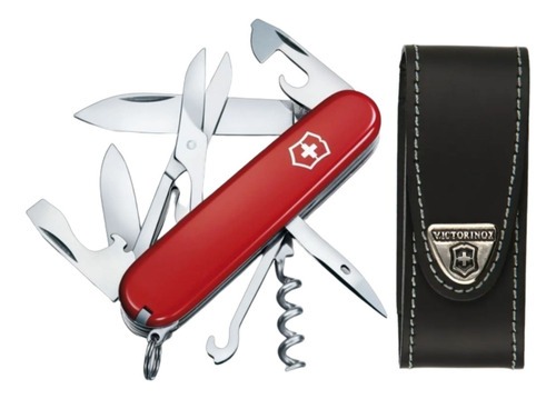 Kit Victorinox Navaja Climber 91mm + Funda De Piel Negra