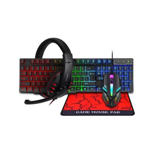 Combo Gamer Teclado Mouse Audífonos Mouse Pad Gamer Comput