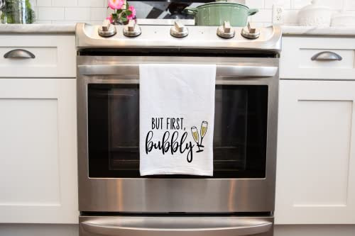 Toalla De Cocina Divertida Hecha A Mano, Pero Primero Burbuj