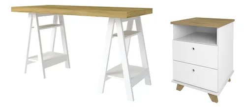 comprar Mesa Escrivaninha Cavalete 135cm Gaveteiro May Olmo\u002Fbranco comprar Mesa Escrivaninha Cavalete 135cm Gaveteiro May Olmo\u002Fbranco