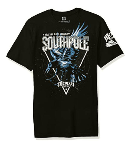 Southpole Ss Classic Graphic Tee, Negro Eagle, Medium