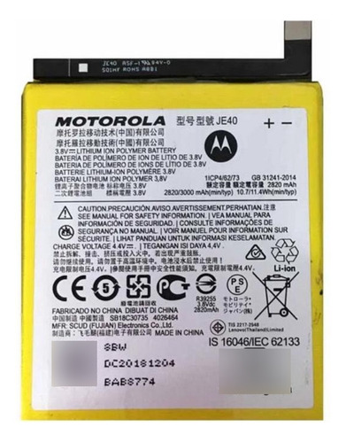 Bateria Original Motorola G7 Play / One / Z3 Je40 3000 Mah (Reacondicionado)