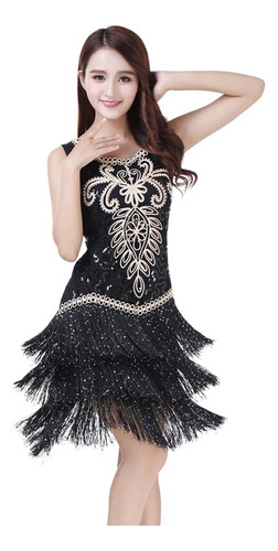 Disfraz De Baile Latino Bordado Con Borlas, Vestido De Baile