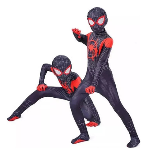 1u De Spiderman Miles Morales Disfraz Con Máscara Cosplay