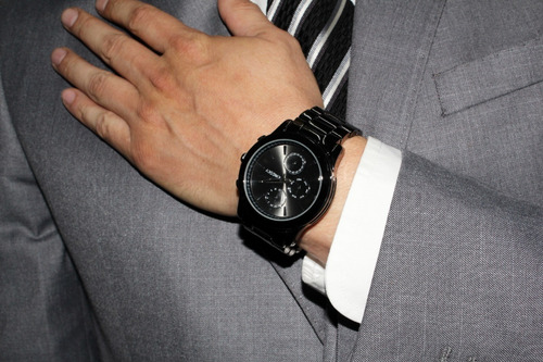 Imagen 4 de 10 de Reloj Kingsky Original Hombre Casual Negro Envio Gratis Acero Inoxidable