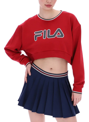 Fila Mujer Crop Pullover - Red