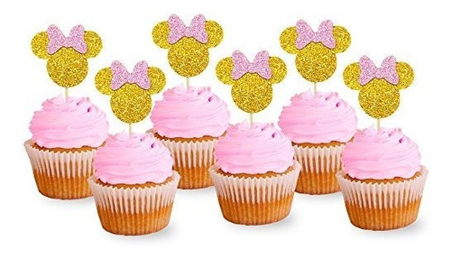 Levfla Rosa Y Oro Brillo Minnie Mouse Inspirado Magdalena To