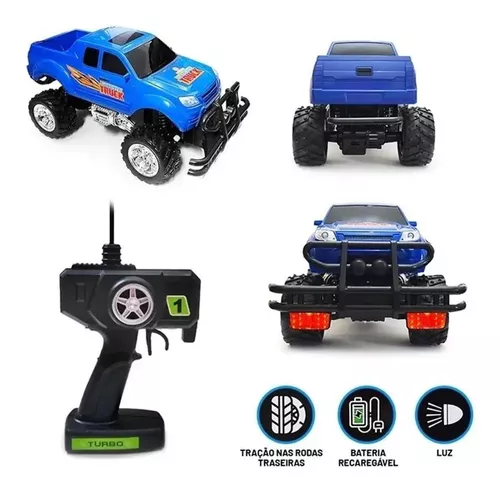 Monster Truck Pick-Up Prateada Gigante 4x4 Antiga Retrô + Controle Remoto, Produto Masculino Renda Usado 89999885