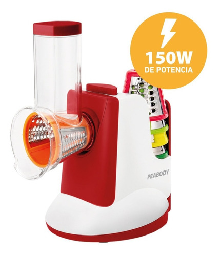 Imagen 12 de 20 de Rallador Eléctrico Peabody Sm326 Con Accesorios 5 Cuchillas