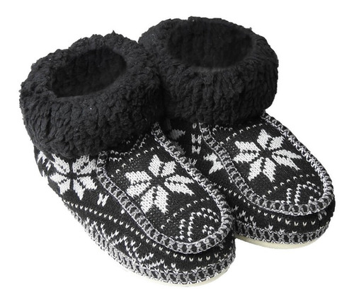 Pantufa Slippers Donna Laço Glacial Cano Alto Preto