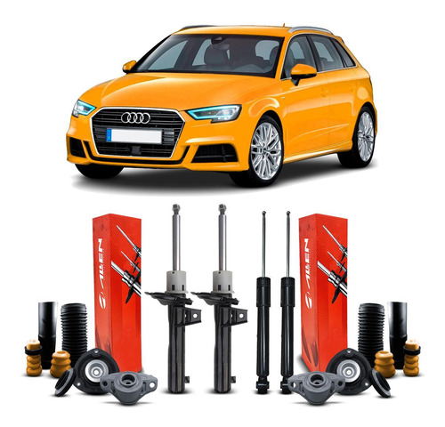 Jogo 4 Amortecedor + Kit Batente Audi A3 8va 1.4 2013 A 2021