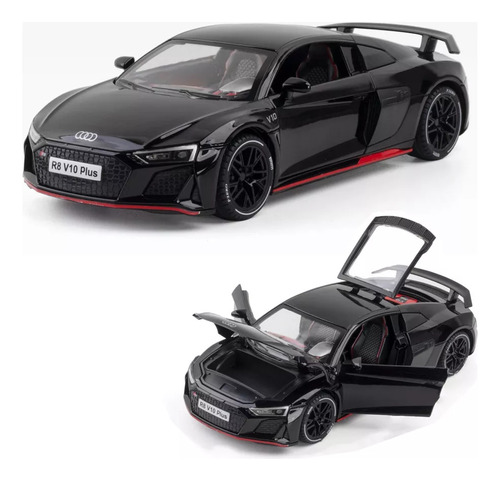 Audir8 Sport V10 Miniatura Metal Car Con Luz Y Sonido1/24for