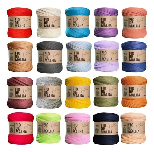 Fio De Malha Premium Cores Variadas Para Crochê 25mm 140m