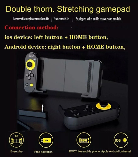 . Ipega Pg-9167 Bt 4.0 - Mando Inalámbrico Extensible