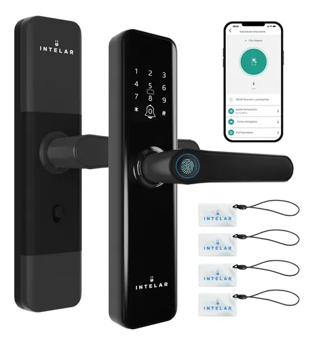 Fechadura Digital Intelar X5 Biometria Wi-Fi Desbloqueio Remoto