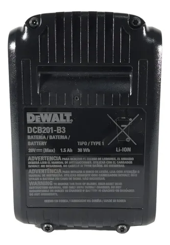 Batería de litio compacta de 20 V como máximo y 1,5 Ah - DCB201-b3 Dewalt