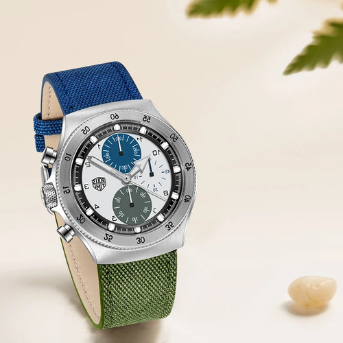 Reloj Hombre Rollstimi Pagani Desing Rt-7932 V Cuarzo Crono Azul Marino Y Verde Plateado Blanco
