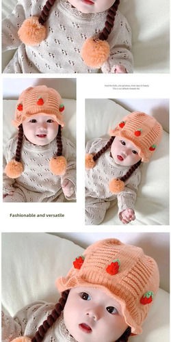 Gorro De Punto Para Bebé, Cálido Y Resistente Al Viento, Con