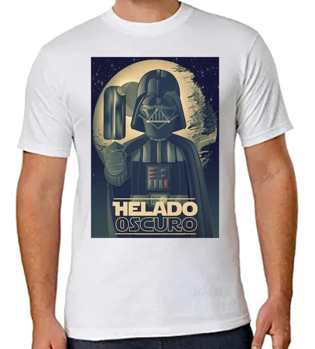 Remera Star Wars Vader Helado Oscuro (blanca) Ideas Mvd