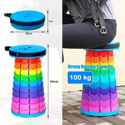 Taburete Plegable Portátil Plástico Retráctil Piso. Tiktok