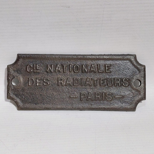 Antigua Placa Cia Nacional Radiadores Francia Mag 63107 (Usado)