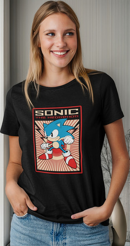 Playera Sonic Azul, Videojuegos, Todas Las Tallas