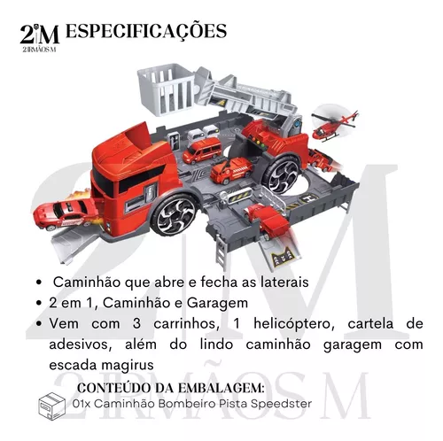 brinquedo Caminhão pista de brinquedos para carrinhos speedster bombeiro -  POLIBRINQ pk008