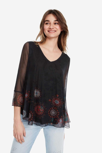 - Polera Blusa Desigual Brulé Nueva M Con Envío