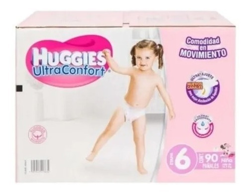 Pañales Huggies Ultraconfort Niña Etapa 6 90 Pzas