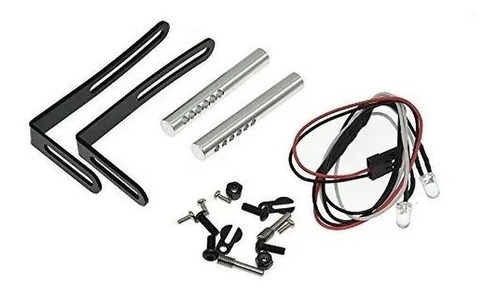 Imagen 3 de 3 de 1/10 Front Bumper Bull Bar Con Faros Led Winch Mount Juguete