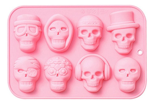 Molde De Silicona Skull Gummies Para Pudín De Halloween, Cho