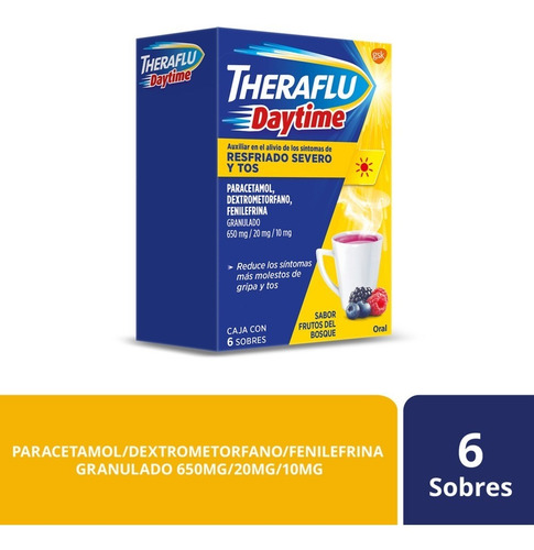 6 Sobres Bebida Theraflu Daytime Alivio De Resfriado Y Tos