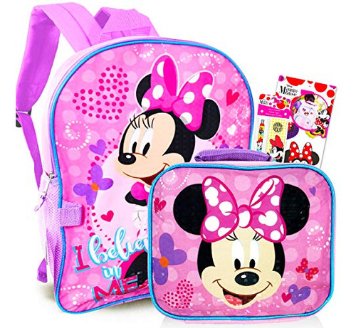 Mochila Disney De Minnie Mouse Con Lonchera Para Niñas De 5