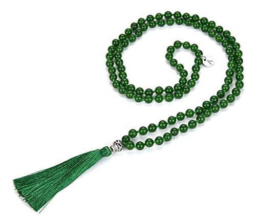 Adabele Premium 108 Collar De Borlas De Cuentas Mala ' Jade 