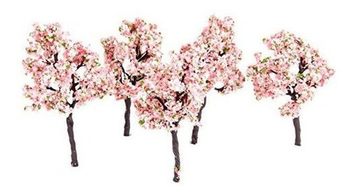 10pcs 11cm Pink Flower Model Tree Tren Ferroviario Diorama J