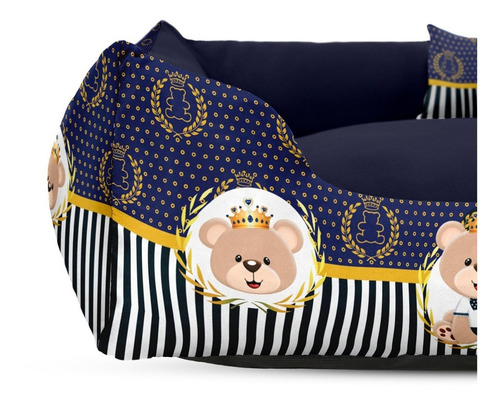 Kit Pet Cama Para Cachorro Gato 70x70 + Mantinha Pet Soft Cor Ursinho Imperial