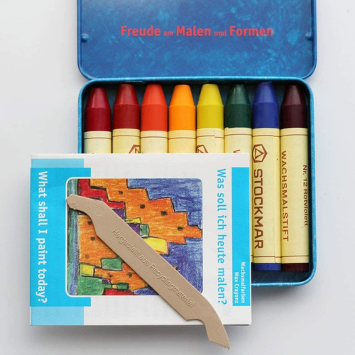 Crayones De Colores De Cera De Abeja X8 Unidades