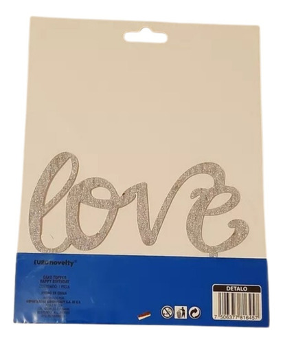 Cake Topper Love Color Plata