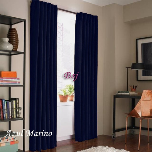  BSJ Ambiente Blackout Textil de 210cm x 130cm liso color azul marino - pack por 2