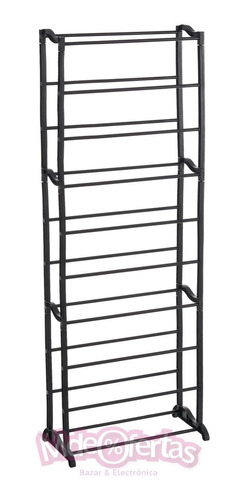 Imagen 2 de 9 de Zapatero Tipo Rack 30 Pares Liviano Resistente Modular Negro