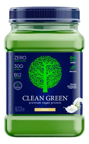 Proteína Vegana Clean Green 873g - Cellgenix Sabor Cocada | Frete