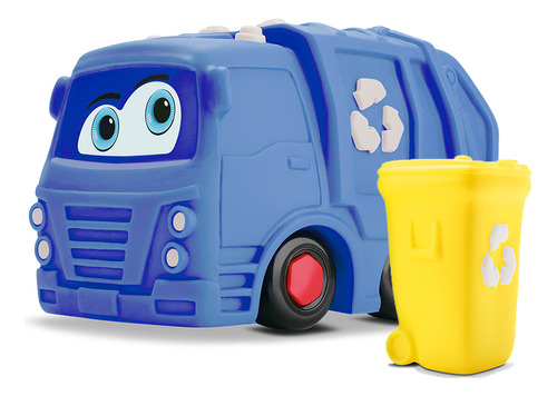 Caminhão De Lixo Soft Vinil Borracha Atóxico P/ Bebê- Silmar