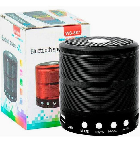 Mini Caixa Caixinha De Som Portátil Bluetooth Usb Mp3 Sd Cor Preto