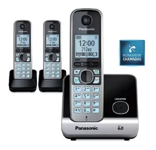 Telefone Sem Fio Panasonic Kx-tg6713lb Com Dois Ramais Novo