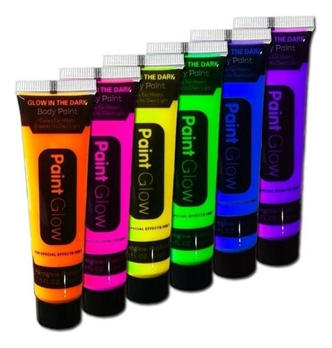 10 Pintura Fluor Neon Pinta Carita Cuerpo Sin Luz Uv